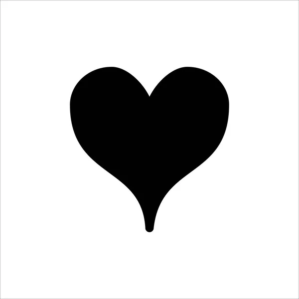 矢量心脏图标 黑色爱情符号 带有时髦的平面图标 用于网站设计 应用程序 Ui在白色背景上隔离 — 图库矢量图片