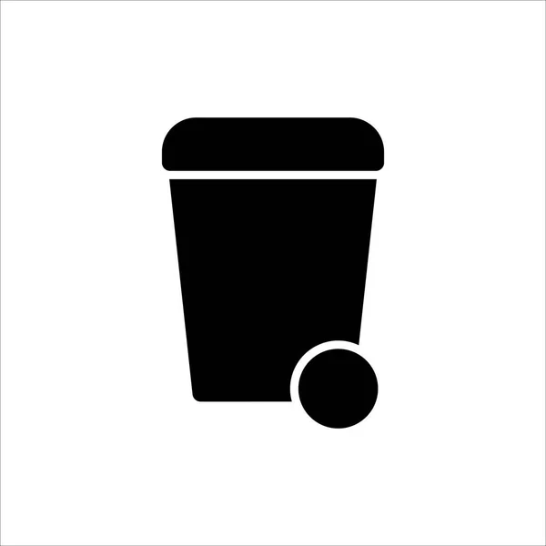 Ícone Lata Lixo Símbolo Excluir Remover Com Ícone Estilo Liso —  Vetores de Stock