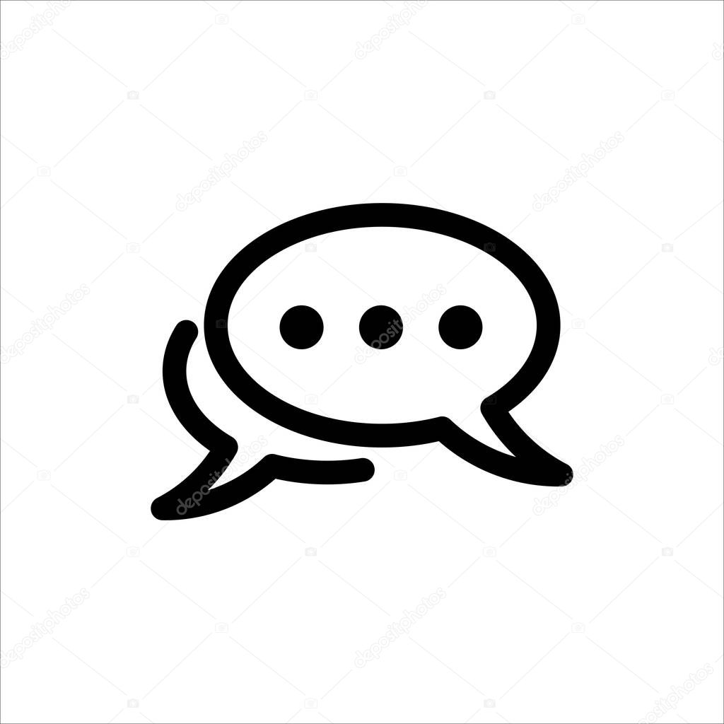 Chat Speech Bubble icon. symbol of comment or message with trendy flat line style icon for web site design, logo, app, UI isolated on white background. vector illustration eps 10