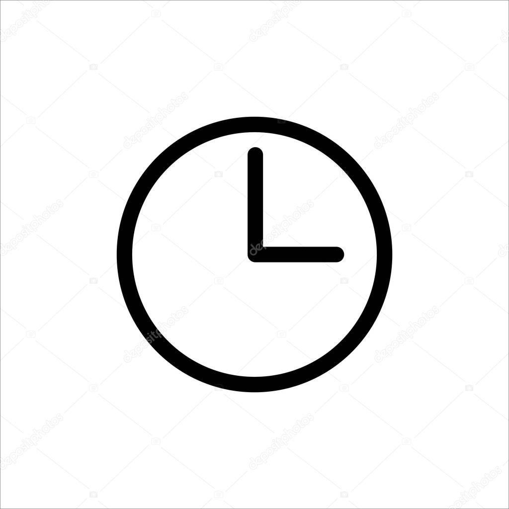 Clock icon. Symbol of time with trendy flat line style icon for web, logo, app, UI design. isolated on white background. vector illustration eps 10