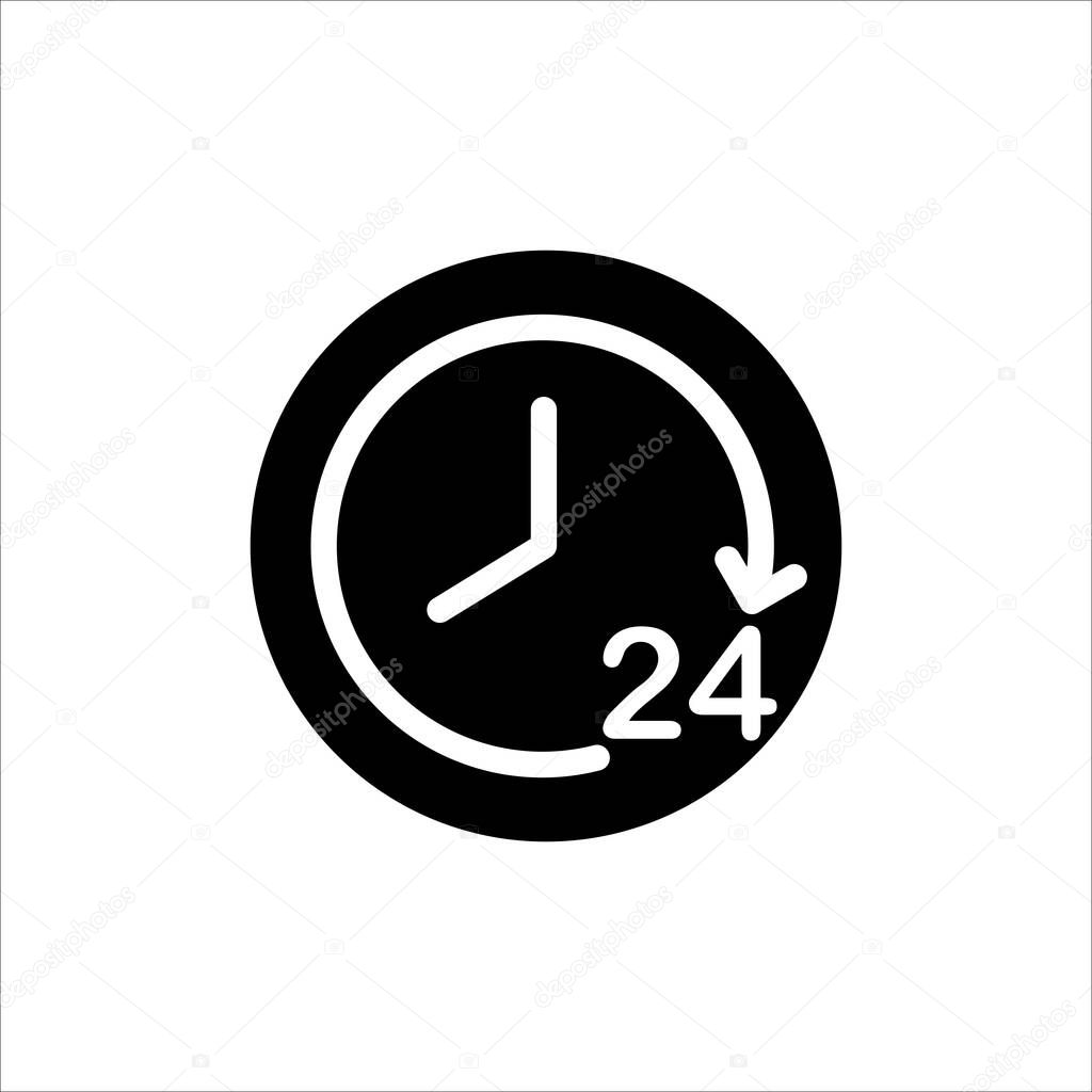 Clock time icon. Symbol of time with trendy flat line style icon for web, logo, app, UI design. isolated on white background. vector illustration eps 10