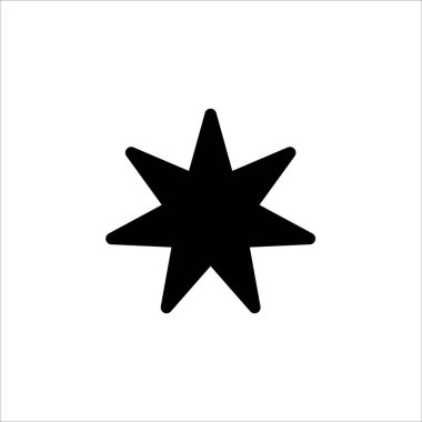 Vektör yıldız simgesi. Web sitesi tasarımı, logosu, uygulaması, beyaz arkaplanda Ui izole edilmiş modaya uygun düz biçim simgesine sahip siyah derecelendirme veya favori sembol