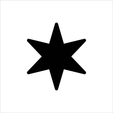 Vektör yıldız simgesi. Web sitesi tasarımı, logosu, uygulaması, beyaz arkaplanda Ui izole edilmiş modaya uygun düz biçim simgesine sahip siyah derecelendirme veya favori sembol