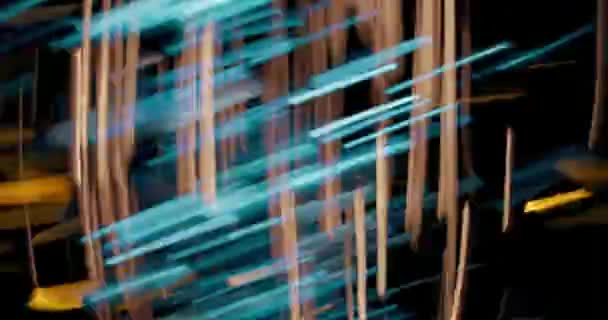 Abstract Teal Orange Bokeh Lights Roll Shot Background Defocused Lights — Stock Video