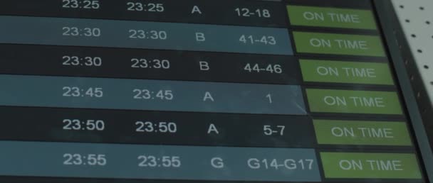 Flight Status Information Airport Arrivals Departures Timetable Bmpcc — Stock Video