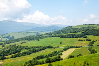 Mavi gökyüzü ile Alp Vadisi'nin muhteşem manzarası