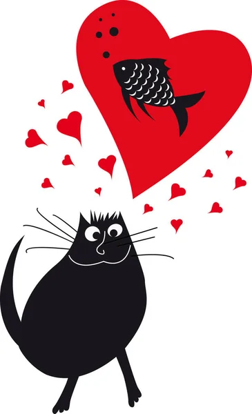 illüstrasyon ile aşk kedi