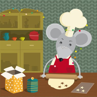 Bir popo faresi ile renkli illüstrasyon