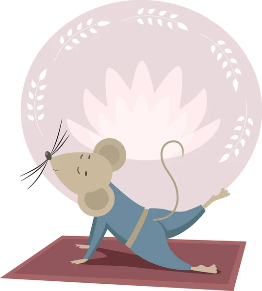 Mouse yoga asana vector image