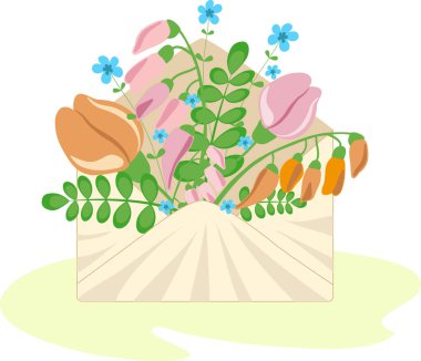 Bahar harfleri ve çiçek vektör resmi