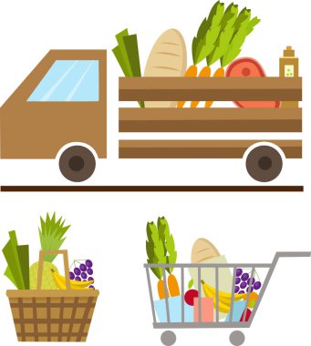 Tasarımınız için yiyecek kamyonu vektör resmi