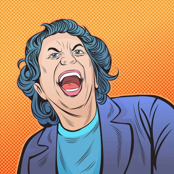 Las Mujeres Negocios Ríen Felices Arte Pop Retro Dibujado Mano — Vector de stock