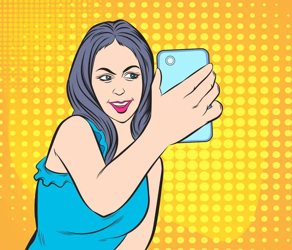 Hermosas Mujeres Jóvenes Tomando Foto Selfie Teléfono Inteligente Las Redes — Vector de stock