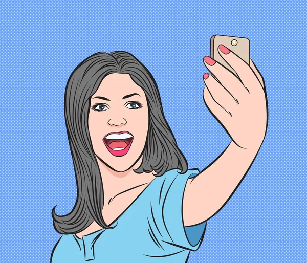 Hermosas Mujeres Jóvenes Tomando Foto Selfie Teléfono Inteligente Las Redes — Vector de stock