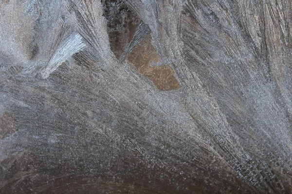 Inverno Russo Modello Gelido Una Finestra Ghiaccio Una Finestra — Foto Stock