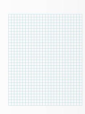 School notebook paper sheet. Exercise book page background. Squared notepad backdrop clipart