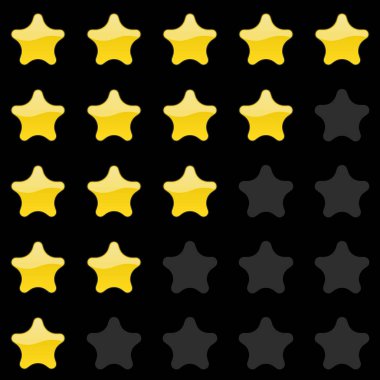 Derecelendirme Masası yıldız. Müşteri inceleme, oy gezinti çubuğu. Vektör memnuniyet düzeyi simgesi