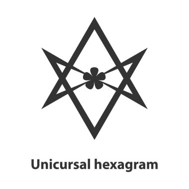 Icon of Unicursal hexagram symbol. Thelema religion sign clipart