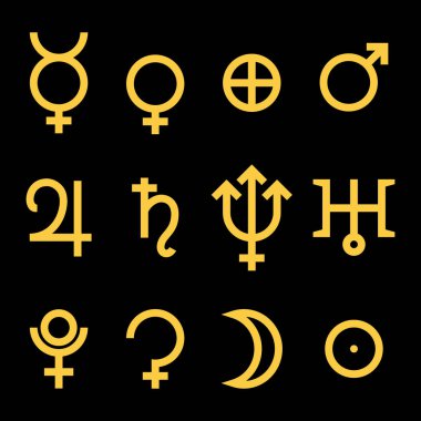 gezegenlerin burç ve Astroloji sembolleri