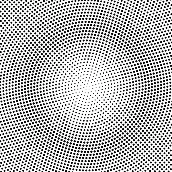 Abstract dotted radial halftone background. Vector backdrop from dots — Stock Vector