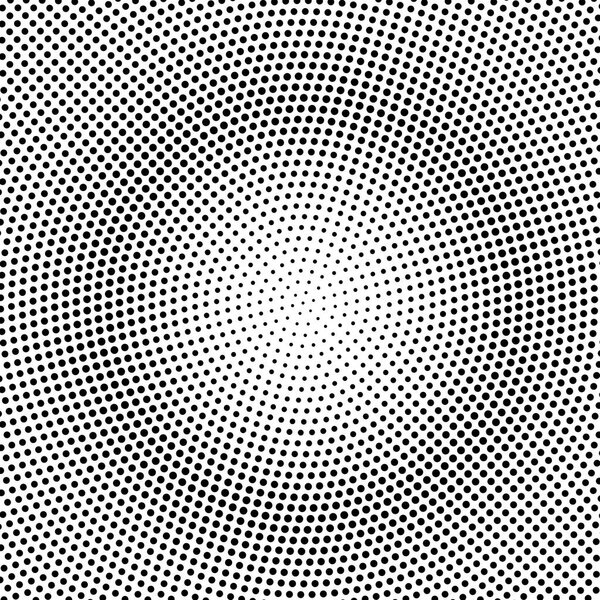 Abstract dotted radial halftone background. Vector backdrop from dots