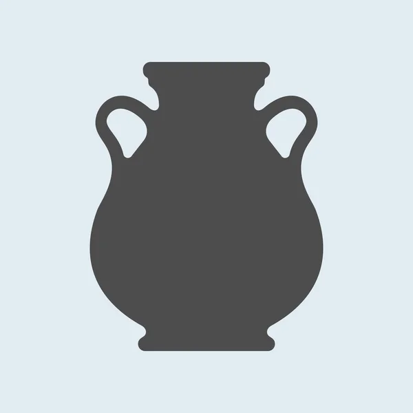 Icona di antico, antico vaso o anfora. Utensile in ceramica, stoviglie segno vettoriale, simbolo — Vettoriale Stock
