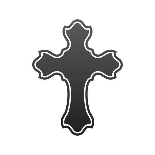 Símbolo de una cruz de iglesia. Cristianismo religión símbolo — Vector de stock