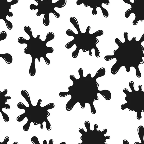 Set of ink Blots. Collection of drops and stains. Vector set of splash liquid and smudges. Paint Splatters. Endless seamless background, backdrop — Stock Vector
