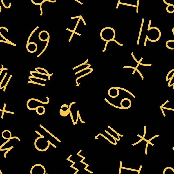 Seamless mönster zodiakens tecken. Vector oändliga bakgrund — Stock vektor