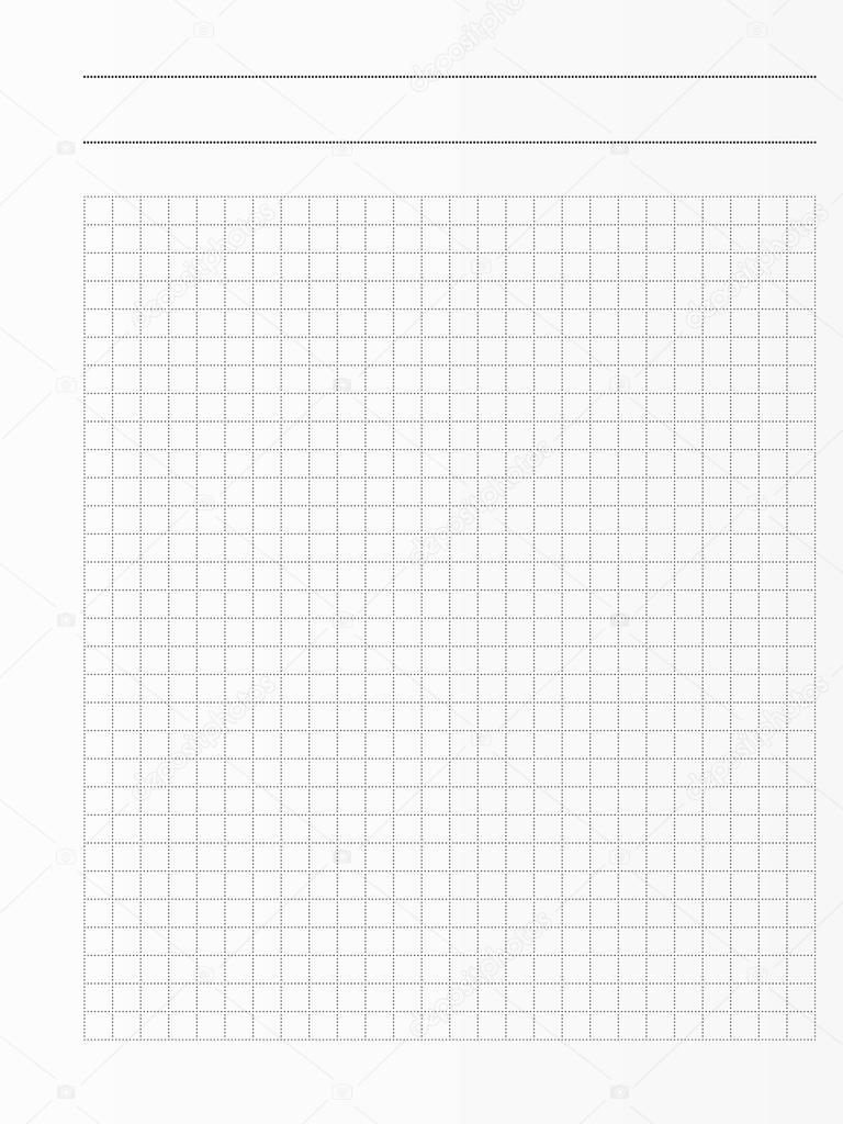 School notebook paper sheet. Exercise book page background. Squared notepad backdrop