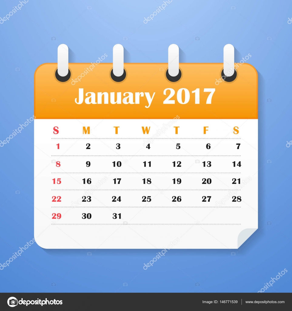 미국 달력 1 월 2017에 대 한입니다. 일요일에 시작 하는 주. 스톡 벡터 - ©-panya- 146771539 미국 달력 1 월 2017에 대 한입니다.... 