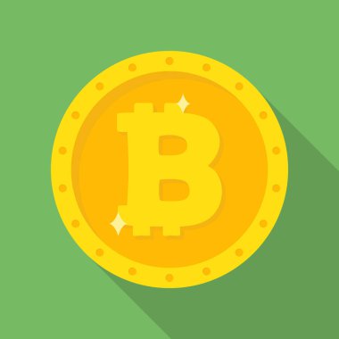 Altın Bitcoin sikke simge. Cryptocurrency ve bir ödeme sistemi sembolü