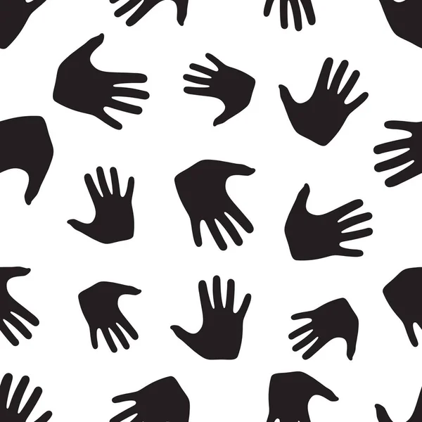 Seamless pattern from hands. Abstract backdrop, background from human palms — Stock Vector