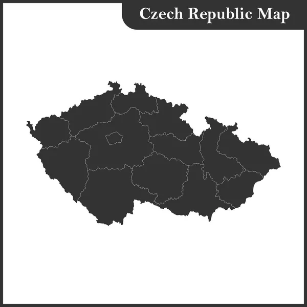 Τον λεπτομερή χάρτη της Τσεχικής Δημοκρατίας με τις περιφέρειες — Διανυσματικό Αρχείο