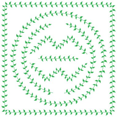 Desen fırçası gelen yeşil yaprakları