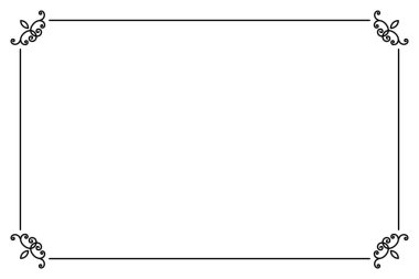 Süslü dekoratif sayfa çerçevesi. Vektör Satırı biçimi sınır şablonu