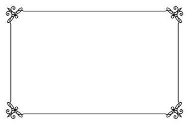 Süslü dekoratif sayfa çerçevesi. Vektör Satırı biçimi sınır şablonu