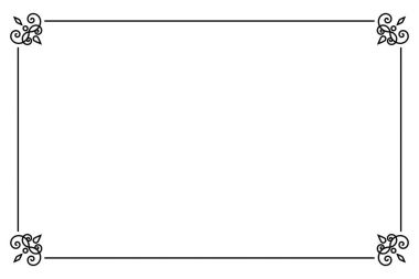 Süslü dekoratif sayfa çerçevesi. Vektör Satırı biçimi sınır şablonu