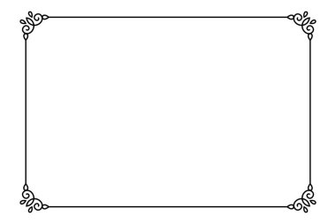 Süslü dekoratif sayfa çerçevesi. Vektör Satırı biçimi sınır şablonu