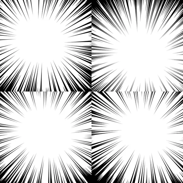 Fondo de líneas radiales de cómic. Marco de velocidad de manga. Ilustración de vectores de explosión. Explosión de estrellas o rayos de sol fondo abstracto — Archivo Imágenes Vectoriales