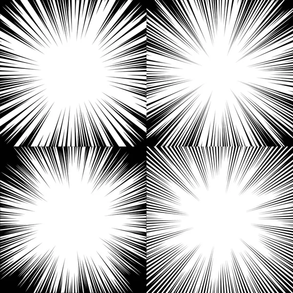 Fondo de líneas radiales de cómic. Marco de velocidad de manga. Ilustración de vectores de explosión. Explosión de estrellas o rayos de sol fondo abstracto — Vector de stock