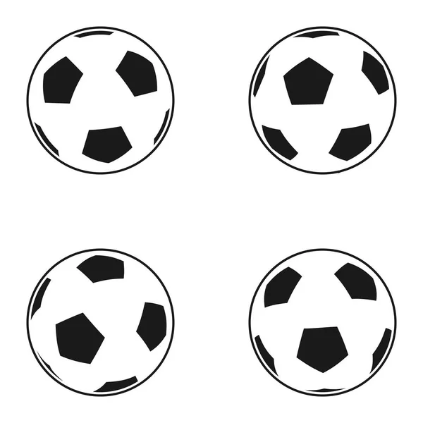 Zestaw ikon Ball europejskiej piłki nożnej. Piłka nożna symbol, znak — Wektor stockowy