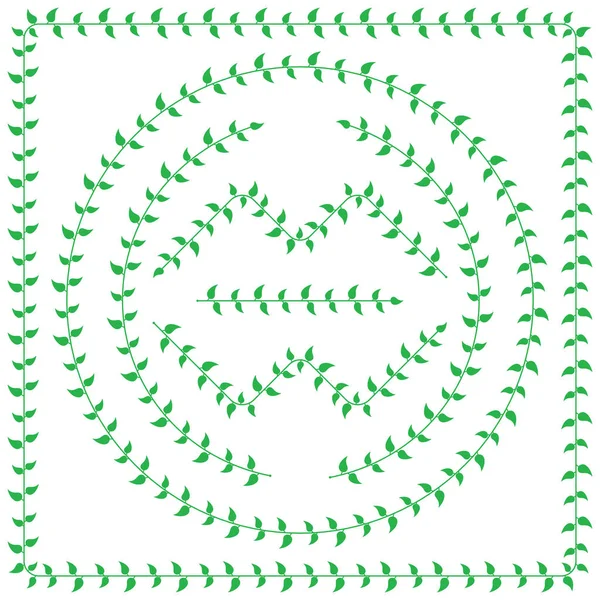 Brosse à motif de feuilles vertes — Image vectorielle