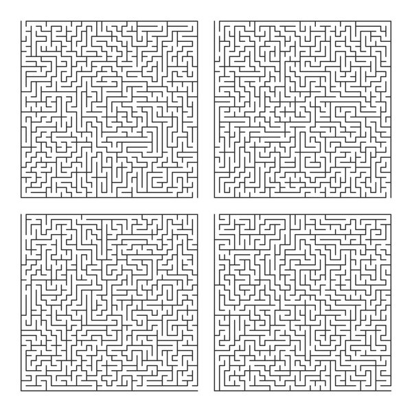 Square Labyrinth template. Maze puzzle game vector pattern