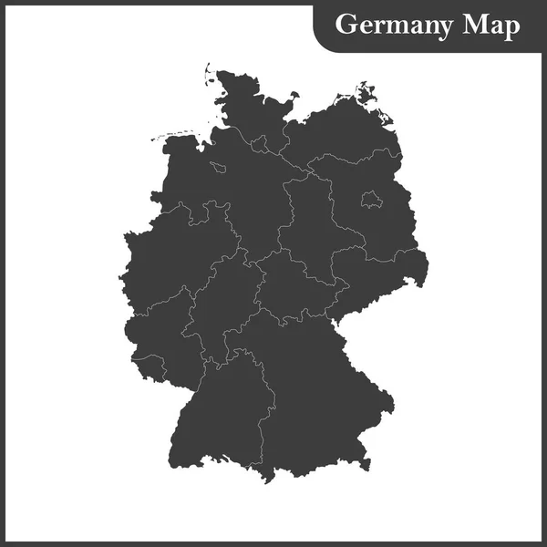 El mapa detallado de la Alemania con regiones — Vector de stock