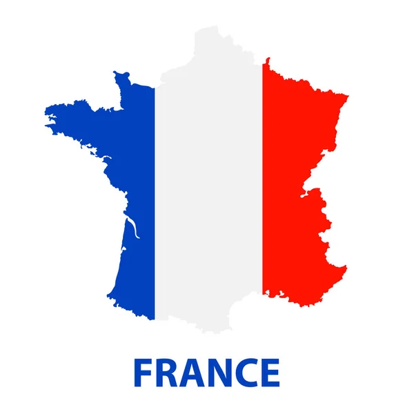 Τον λεπτομερή χάρτη της Γαλλίας με σημαία — Διανυσματικό Αρχείο