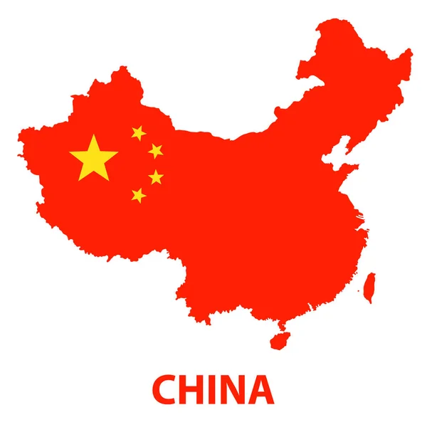 中国国旗的详细的地图 — 图库矢量图片