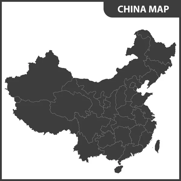 中国的地区的详细的地图 — 图库矢量图片