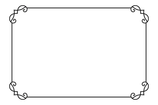 Süslü dekoratif sayfa çerçevesi. Vektör Satırı biçimi sınır şablonu — Stok Vektör