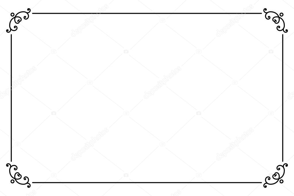 Ornamental decorative page frame. Vector Line style border template
